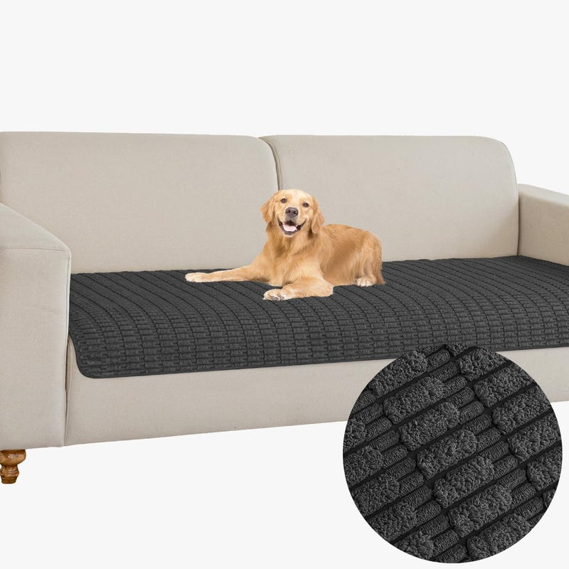 Muamar Dog Bed Cover Sofa Protector Anti Slip Waterproof Sofa Covers for Living Room Couch Covers Sofa Mat Seat Cover  Dog Mat Pet Pad for Furniture 1 Piece (30x70 inch  Black) - Image 1